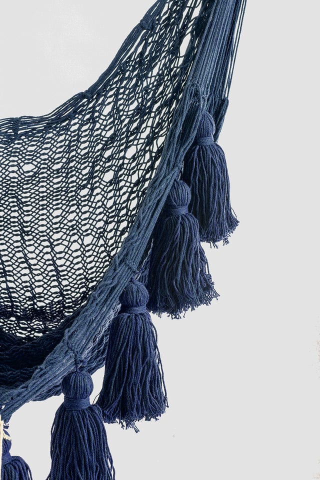 Extra Large Mexican Hammock Chair In Outdoor Cotton Blue