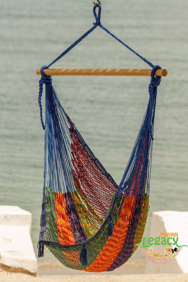 Extra Large Outdoor Cotton Mexican Hammock Chair in Mexicana Colour