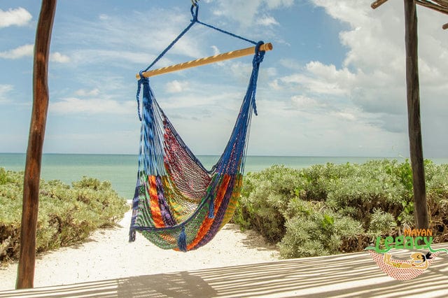 Extra Large Outdoor Cotton Mexican Hammock Chair in Mexicana Colour