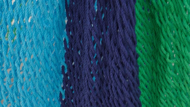 Extra Large Outdoor Cotton Mexican Hammock Chair in Oceanica Colour