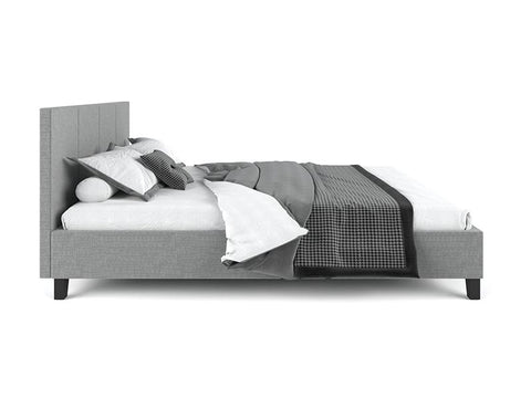Fabric bed frame grey queen