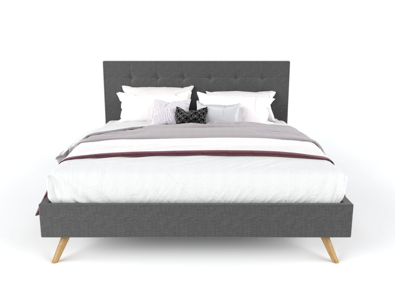 Bed Frame Fabric frame charcoal double