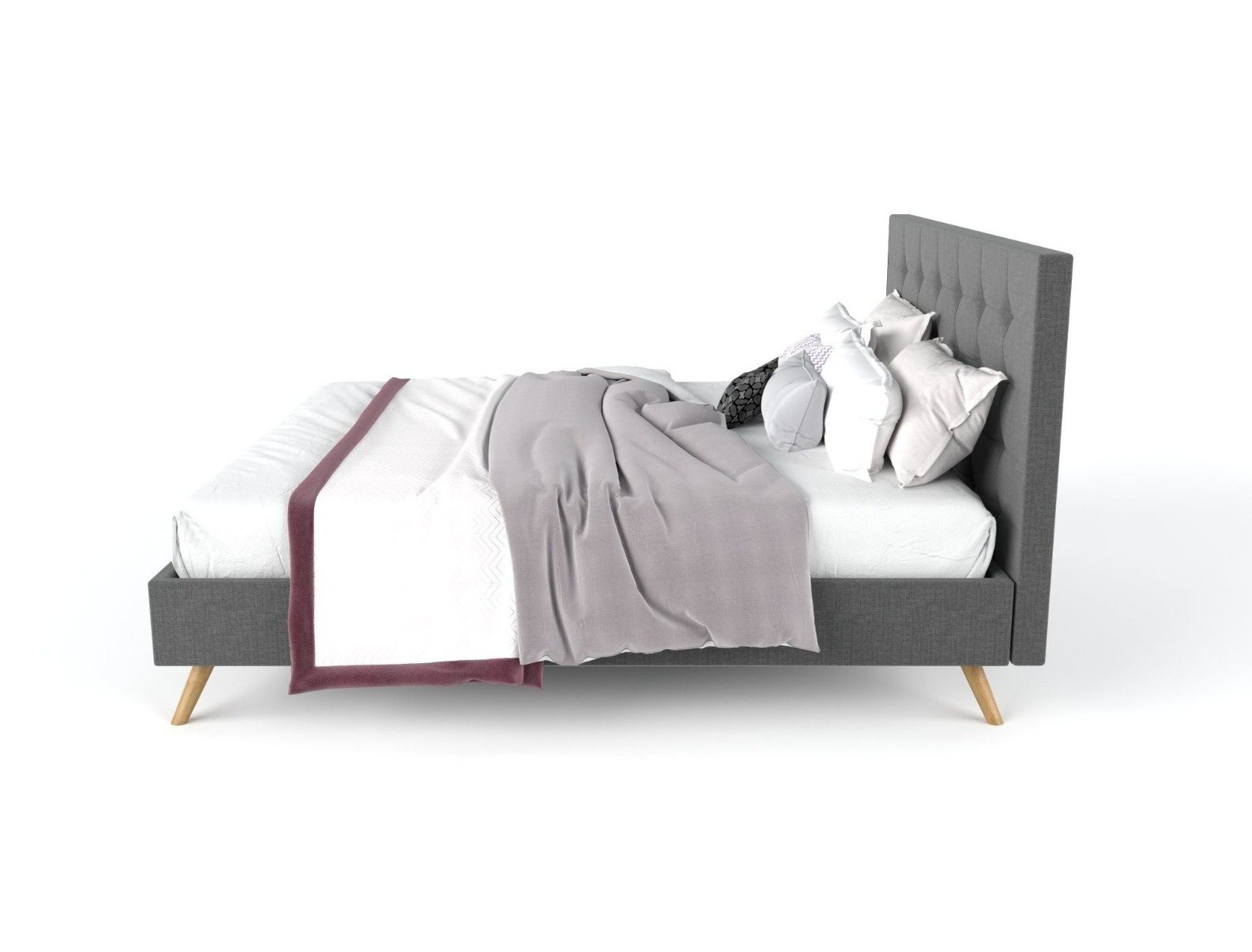 Bed Frame Fabric frame charcoal queen