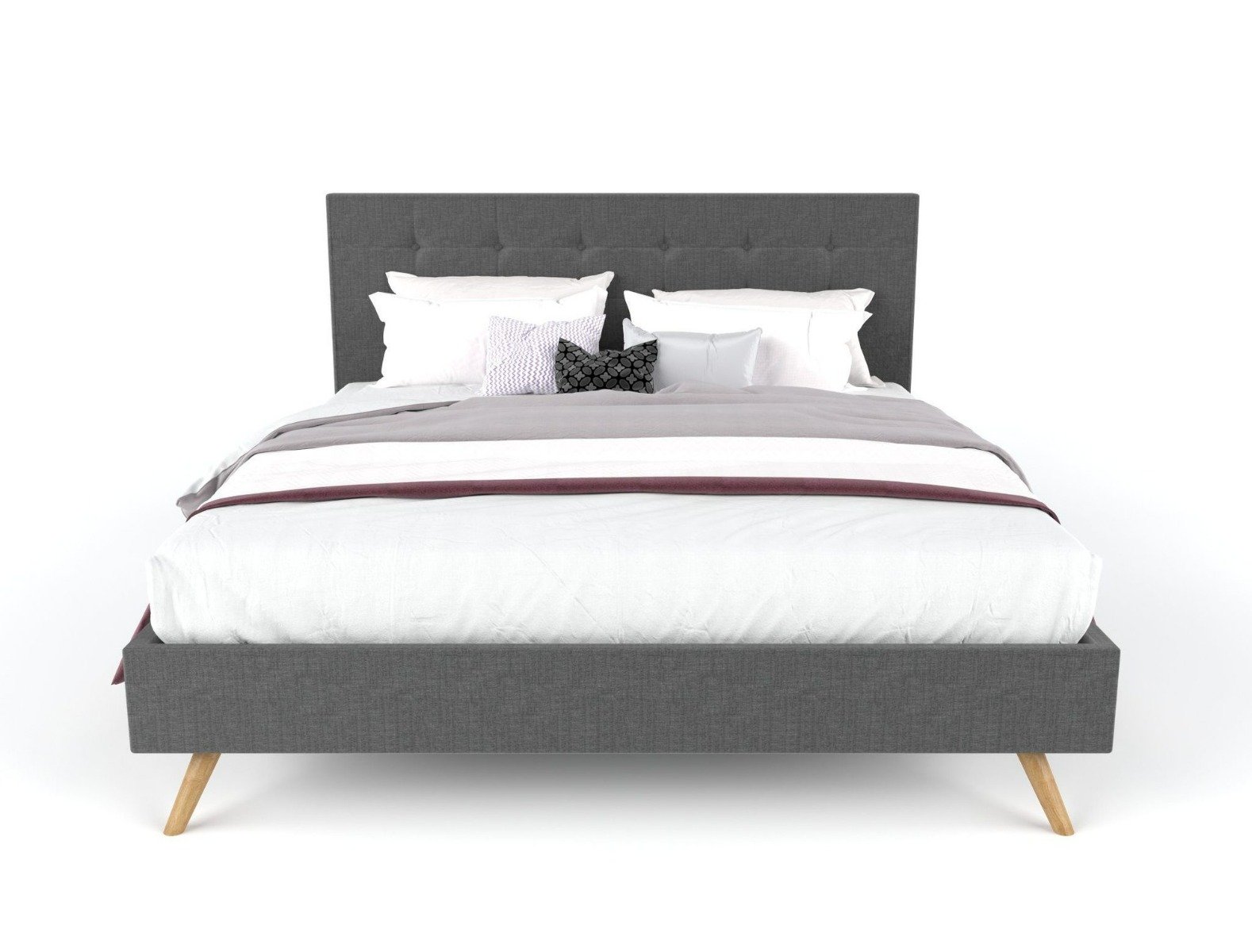 Bed Frame Fabric frame charcoal queen