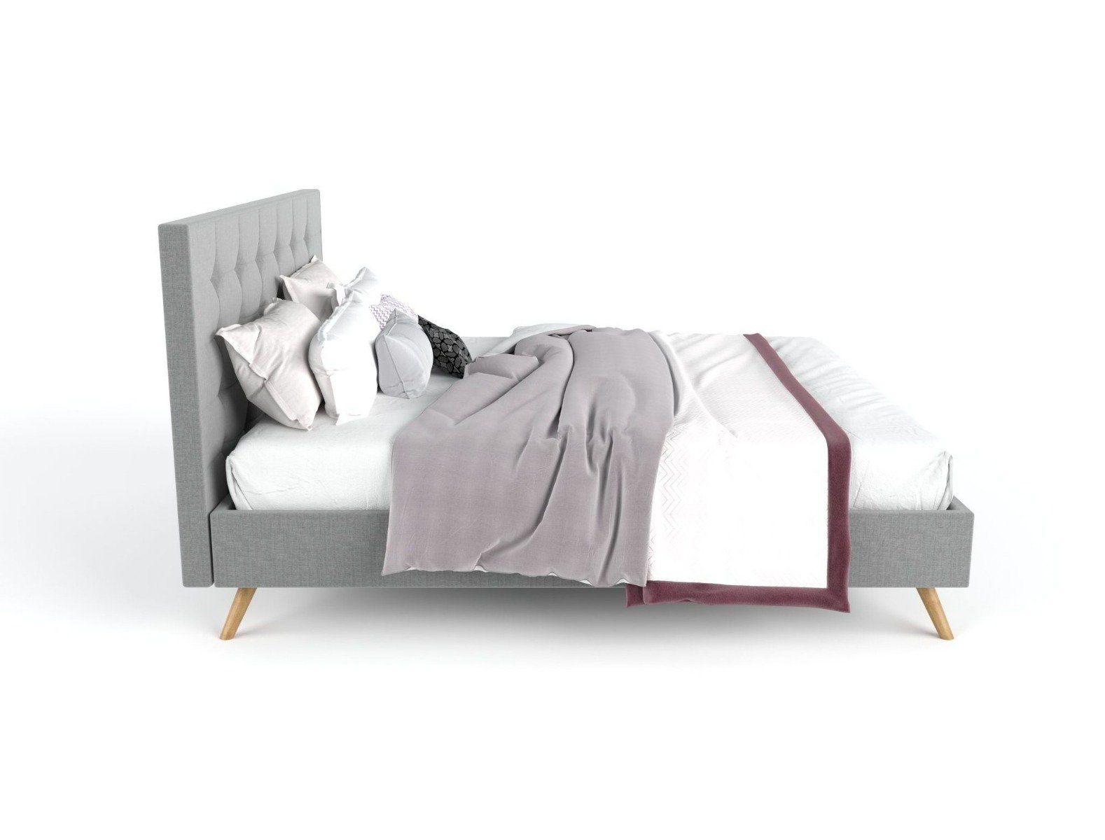 Bed Frame Fabric frame stone grey queen