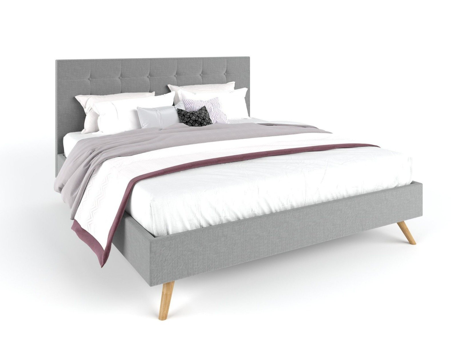 Bed Frame Fabric frame stone grey queen