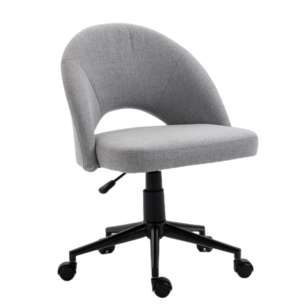 Fabric Office Chair Computer Upholstered Swivel Home Desk Chair  Grey