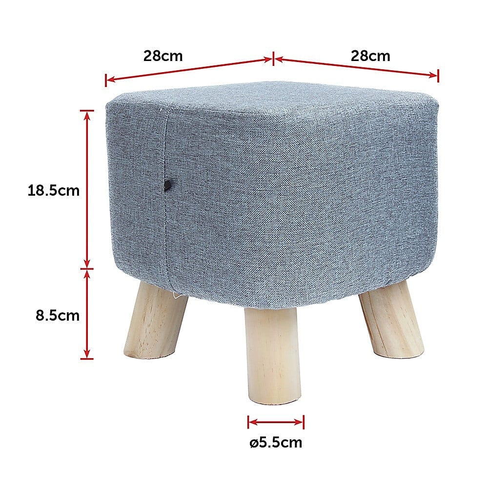 Fabric Ottoman Foot Stool Rest Pouffe Squircle Footstool- Charcoal/ Grey