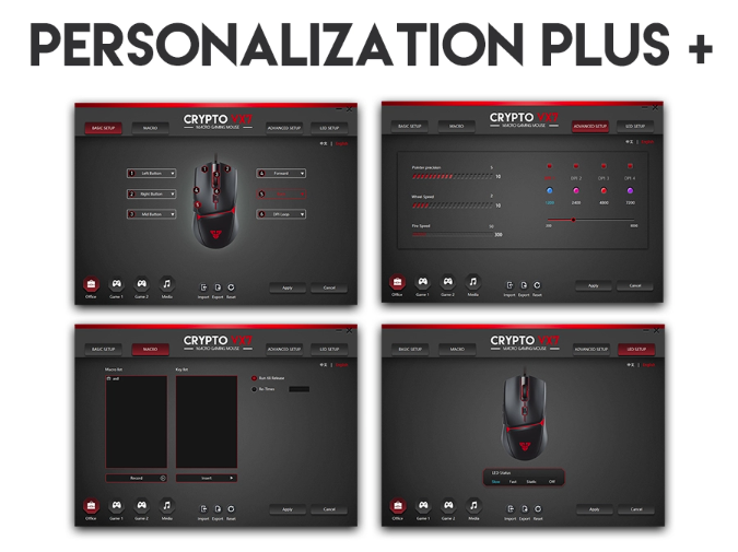 electronics FANTECH VX7 CRYPTO wired macro gaming mouse