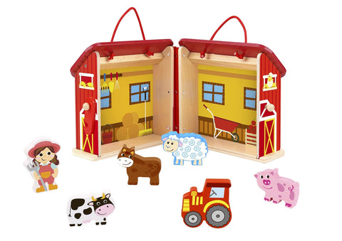 Farm Playset With Carry Box