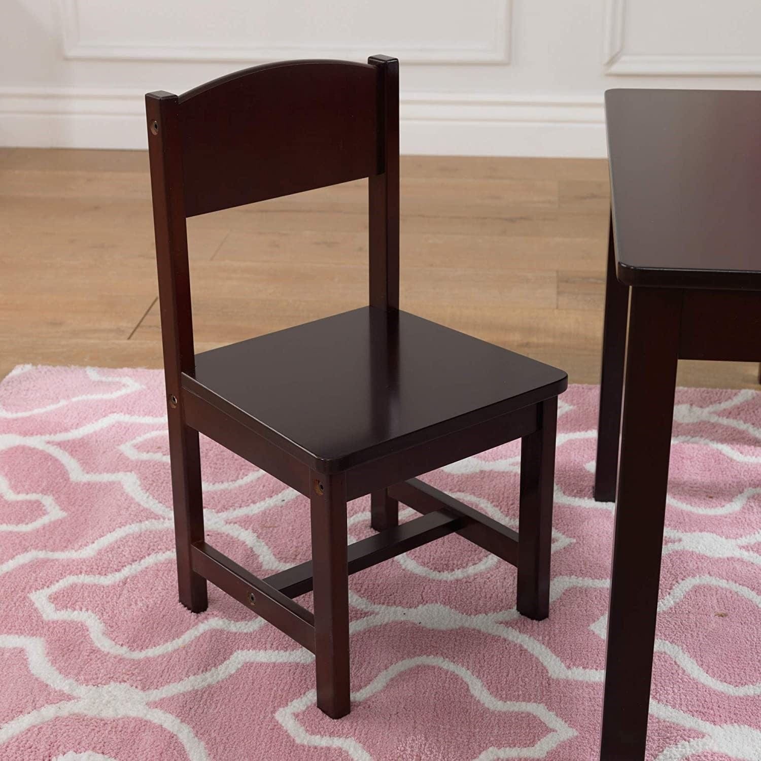 Farmhouse Table & 4 Chair Set (Brown