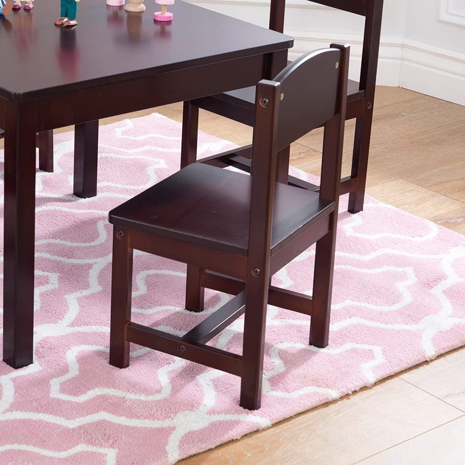 Farmhouse Table & 4 Chair Set (Brown
