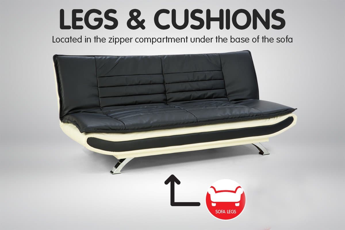 Faux Leather Upholstered 3 Seater Sofa - Dual Colour