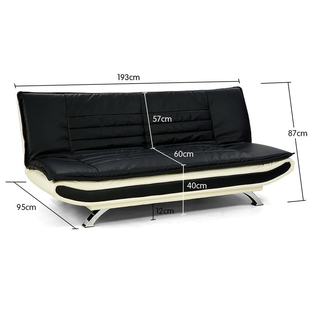 Faux Leather Upholstered 3 Seater Sofa - Dual Colour