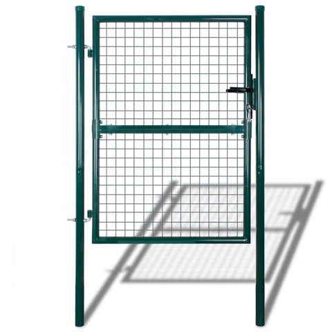 Fence Gate Steel 100x250 cm Green