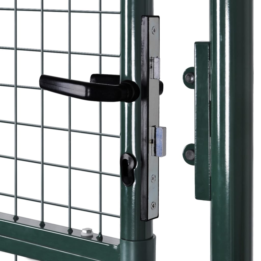 Fence Gate Steel 100x250 cm Green