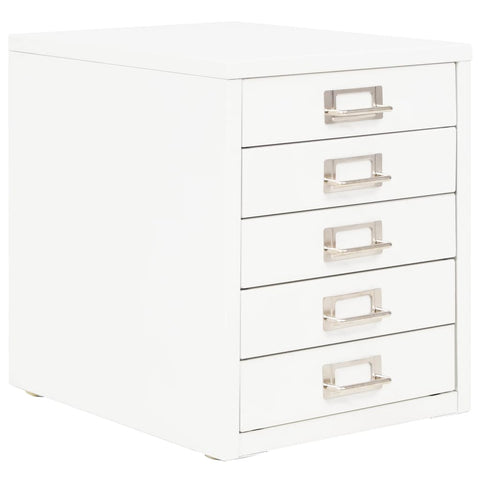 Filing Cabinet with 5 Drawers Metal White