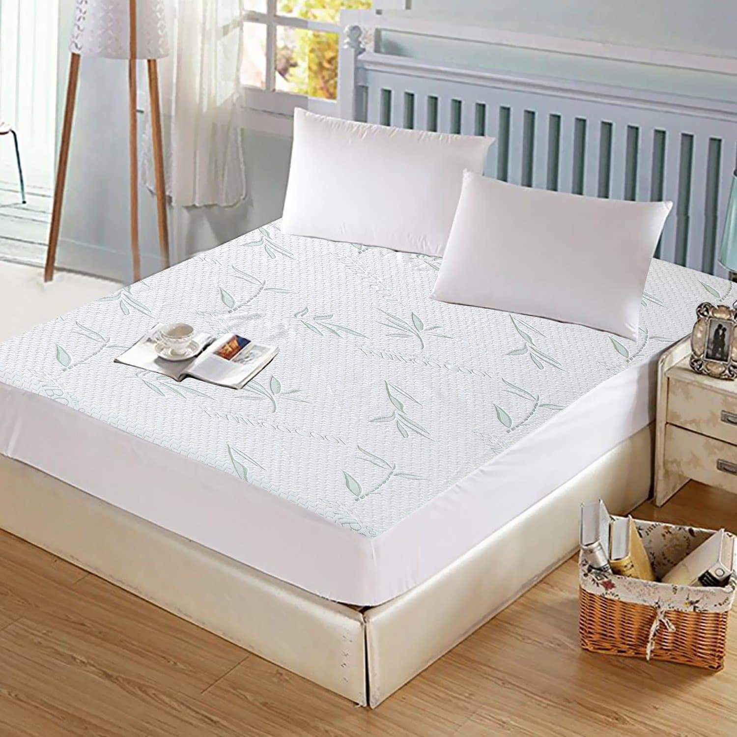 bedding Fitted Waterproof Mattress Protector with Bamboo Fibre Cover Single Size
