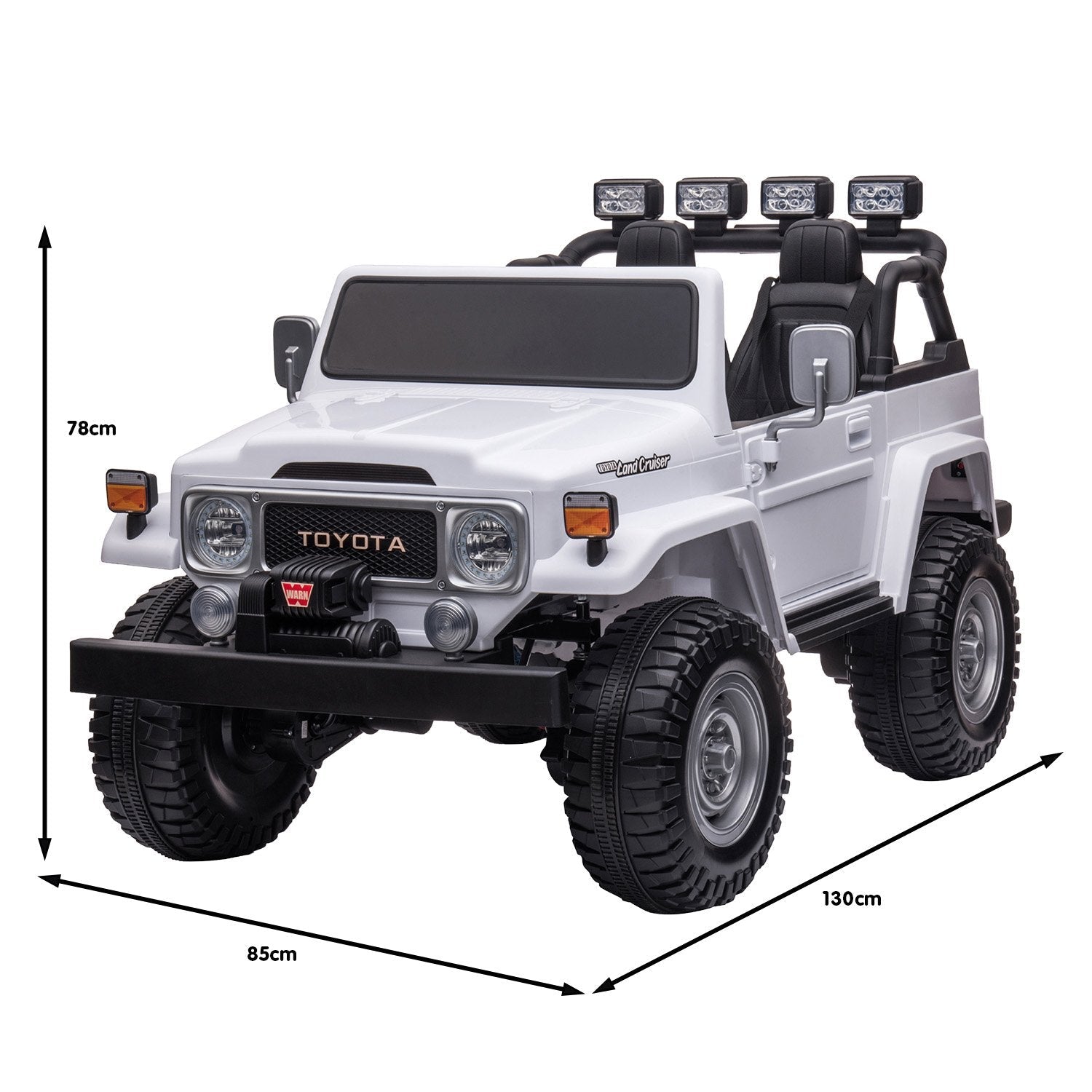 FJ-40 Kids Ride On Electric Toy Car 80W - White
