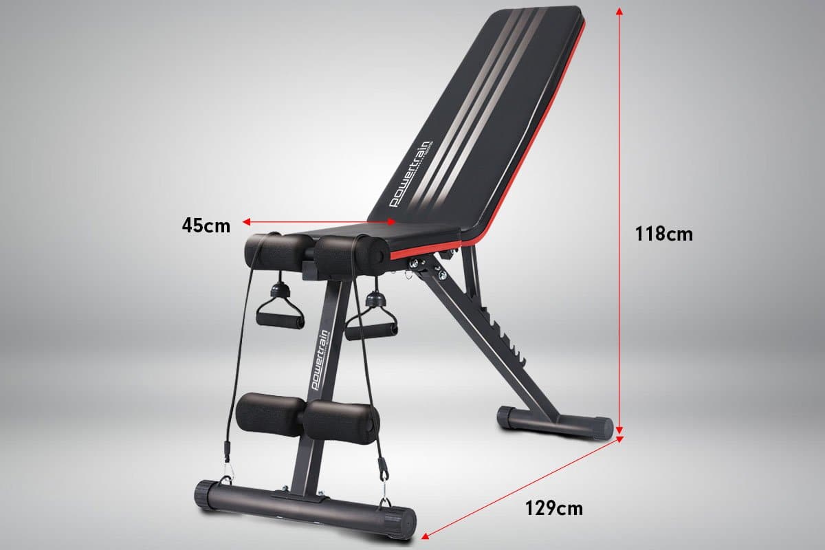 Flat Home Gym Bench Powertrain Adjustable Incline Decline FID