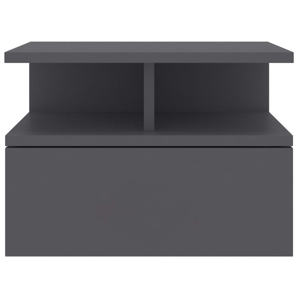 Floating Nightstand Grey 40x31x27 cm Chipboard