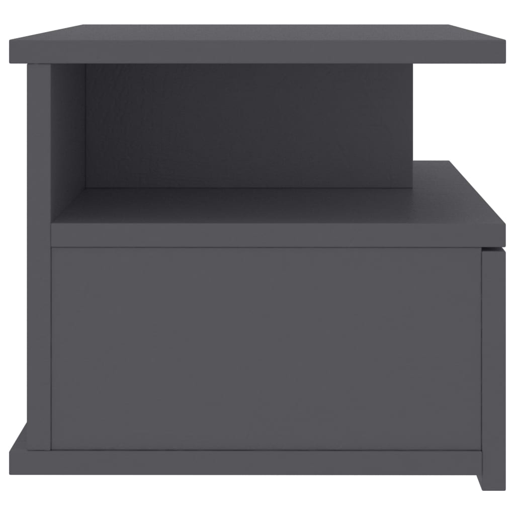 Floating Nightstand Grey 40x31x27 cm Chipboard