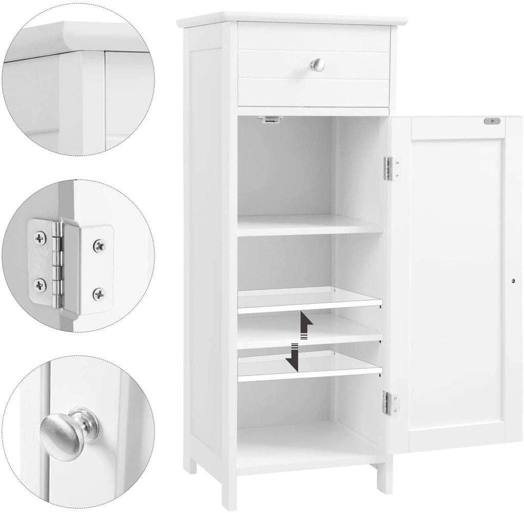Floor Cabinet with 1 Door and Drawer White BBC48WT
