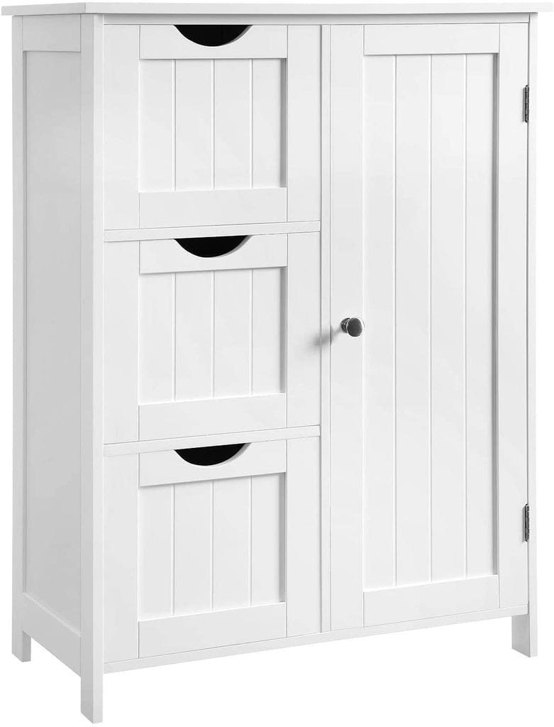 Floor Cabinet with 3 Drawers and Adjustable Shelf White BBC49WT