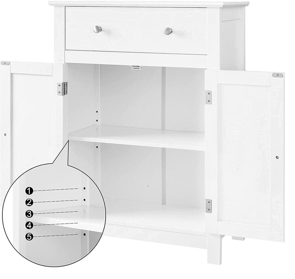 Floor Cabinet with Drawer and 2 Doors White BBC61WT