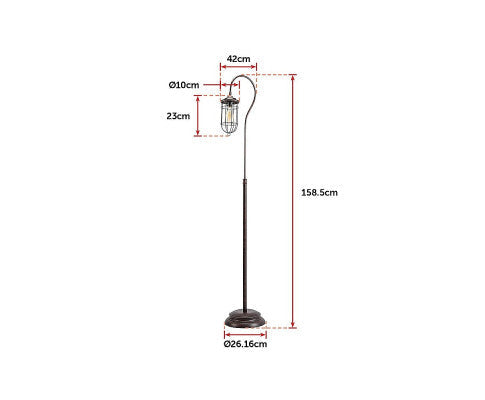 Floor Lamp with Adjustable Cage Shade Rustic in Bronze Finish