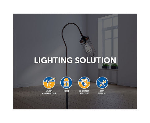 Floor Lamp with Adjustable Cage Shade Rustic in Bronze Finish