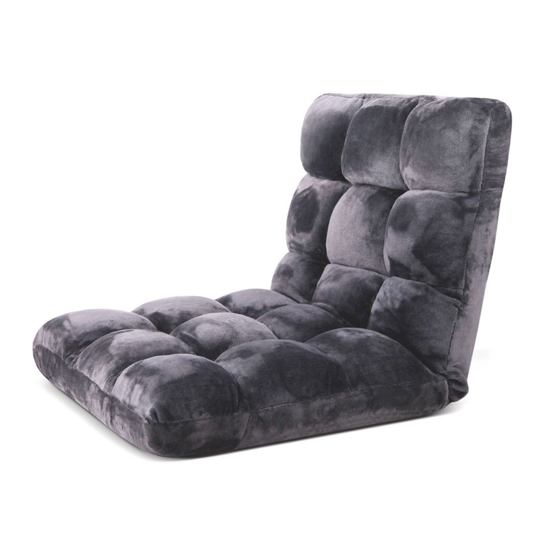 Occasional Chairs Floor Recliner Folding Lounge Sofa Futon Couch Folding Chair Cushion Grey