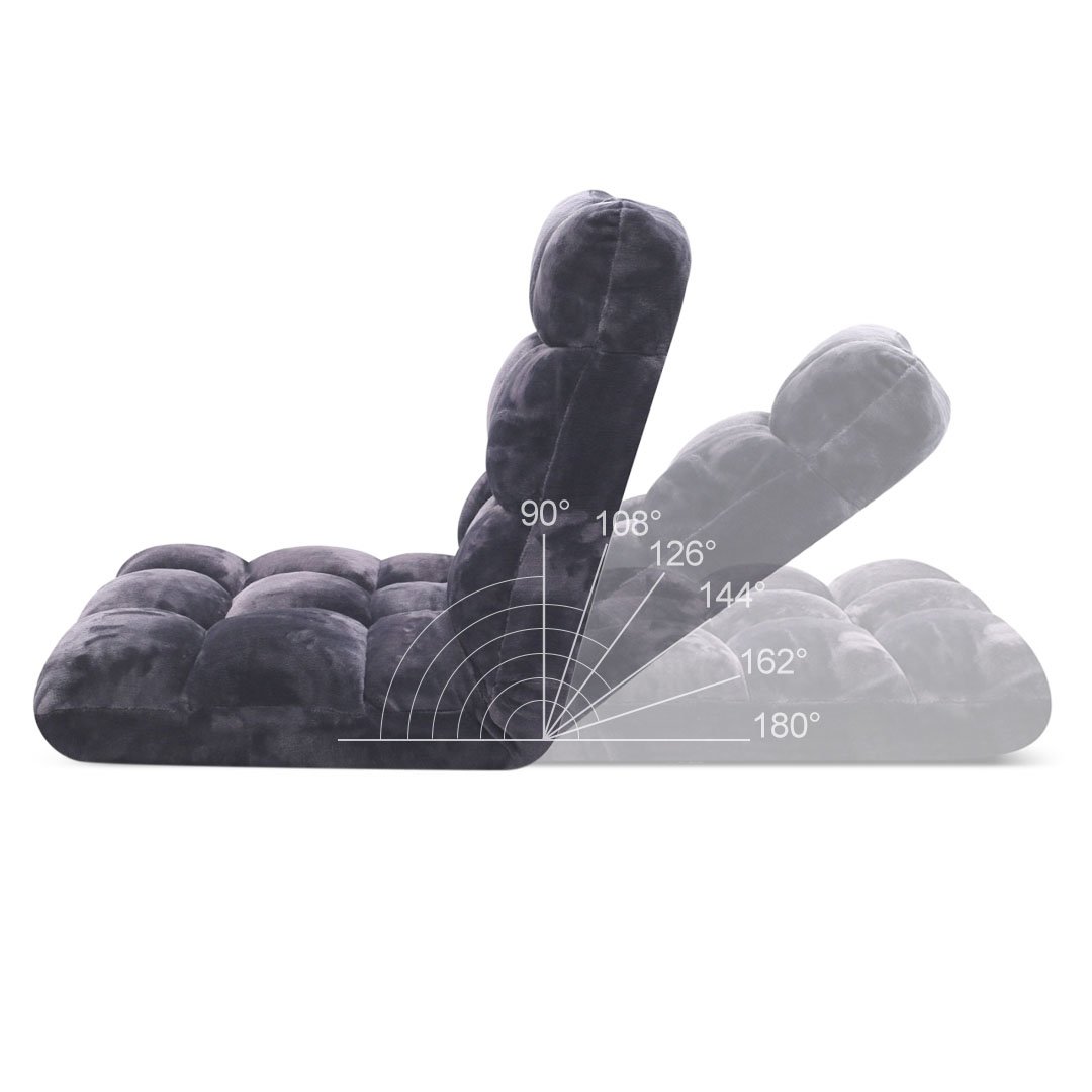 Occasional Chairs Floor Recliner Folding Lounge Sofa Futon Couch Folding Chair Cushion Grey