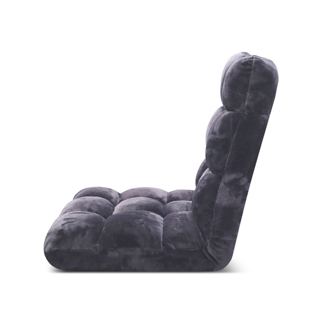 Occasional Chairs Floor Recliner Folding Lounge Sofa Futon Couch Folding Chair Cushion Grey