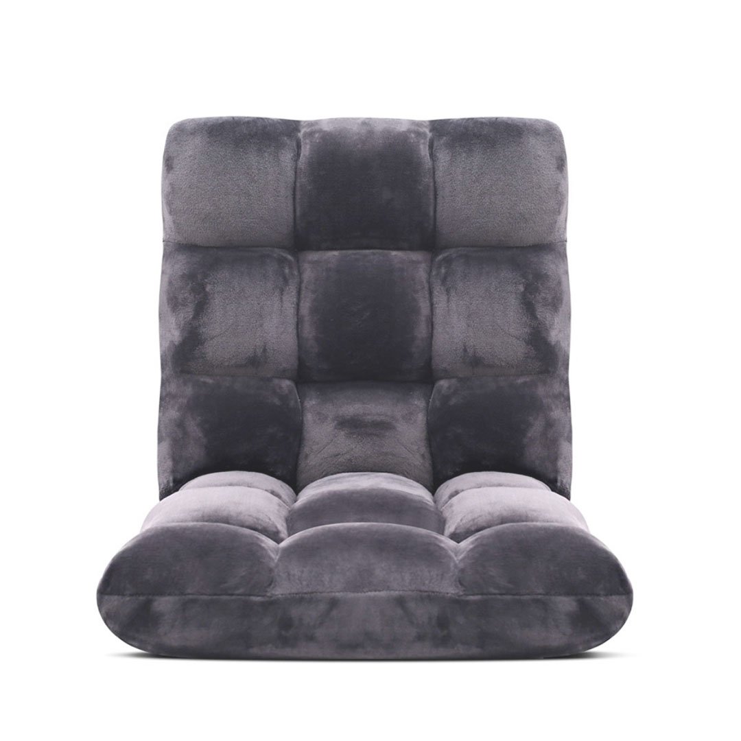 Occasional Chairs Floor Recliner Folding Lounge Sofa Futon Couch Folding Chair Cushion Grey