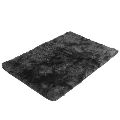 Living Room Floor Rug Shaggy Rugs Soft Large Carpet Area Tie-dyed 120x160cm Black