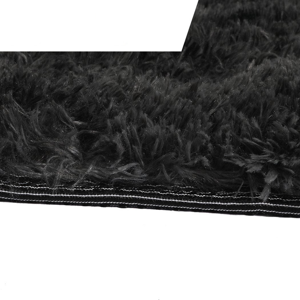 Living Room Floor Rug Shaggy Rugs Soft Large Carpet Area Tie-dyed 120x160cm Black