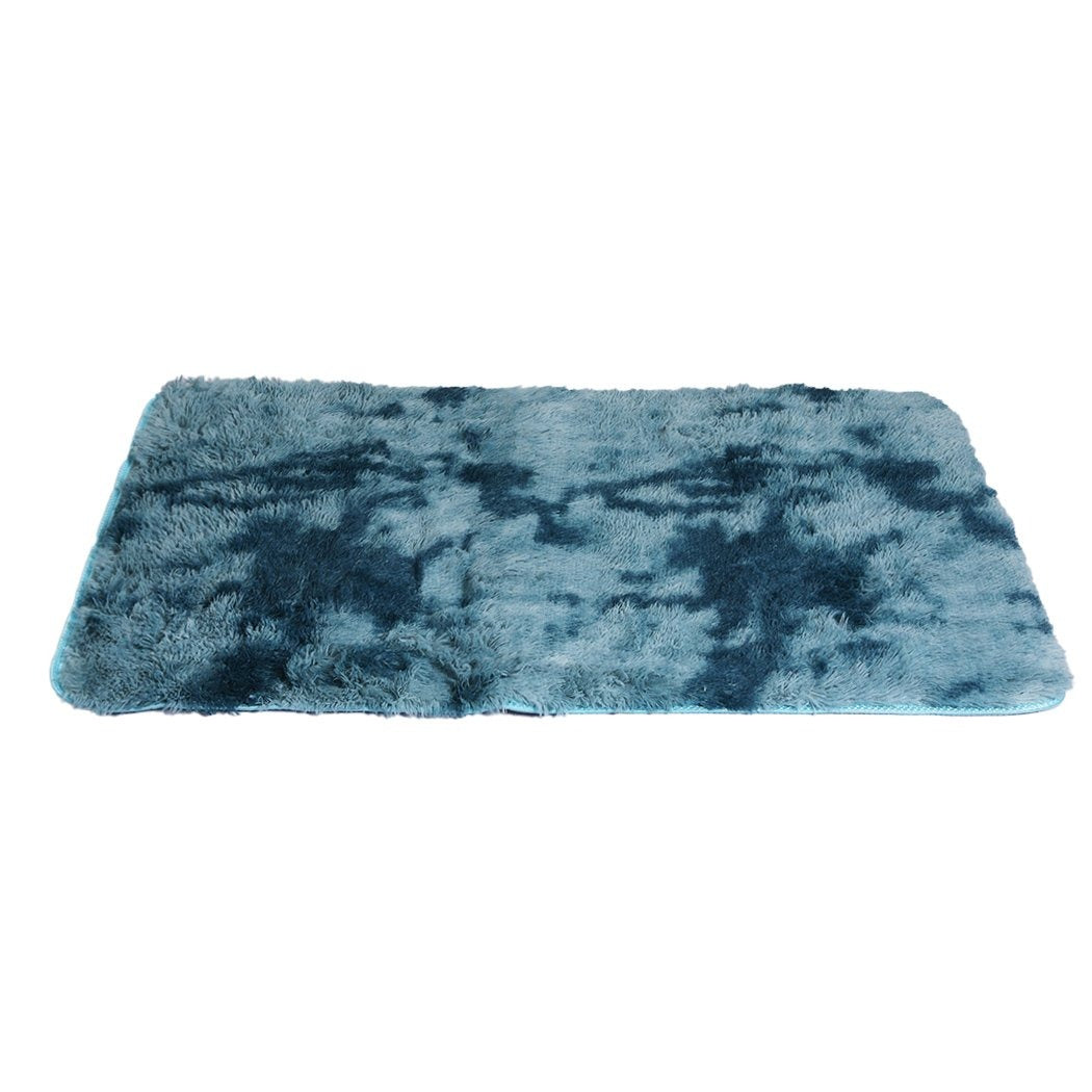 Living Room Floor Rug Shaggy Rugs Soft Large Carpet Area Tie-dyed 120x160cm Blue
