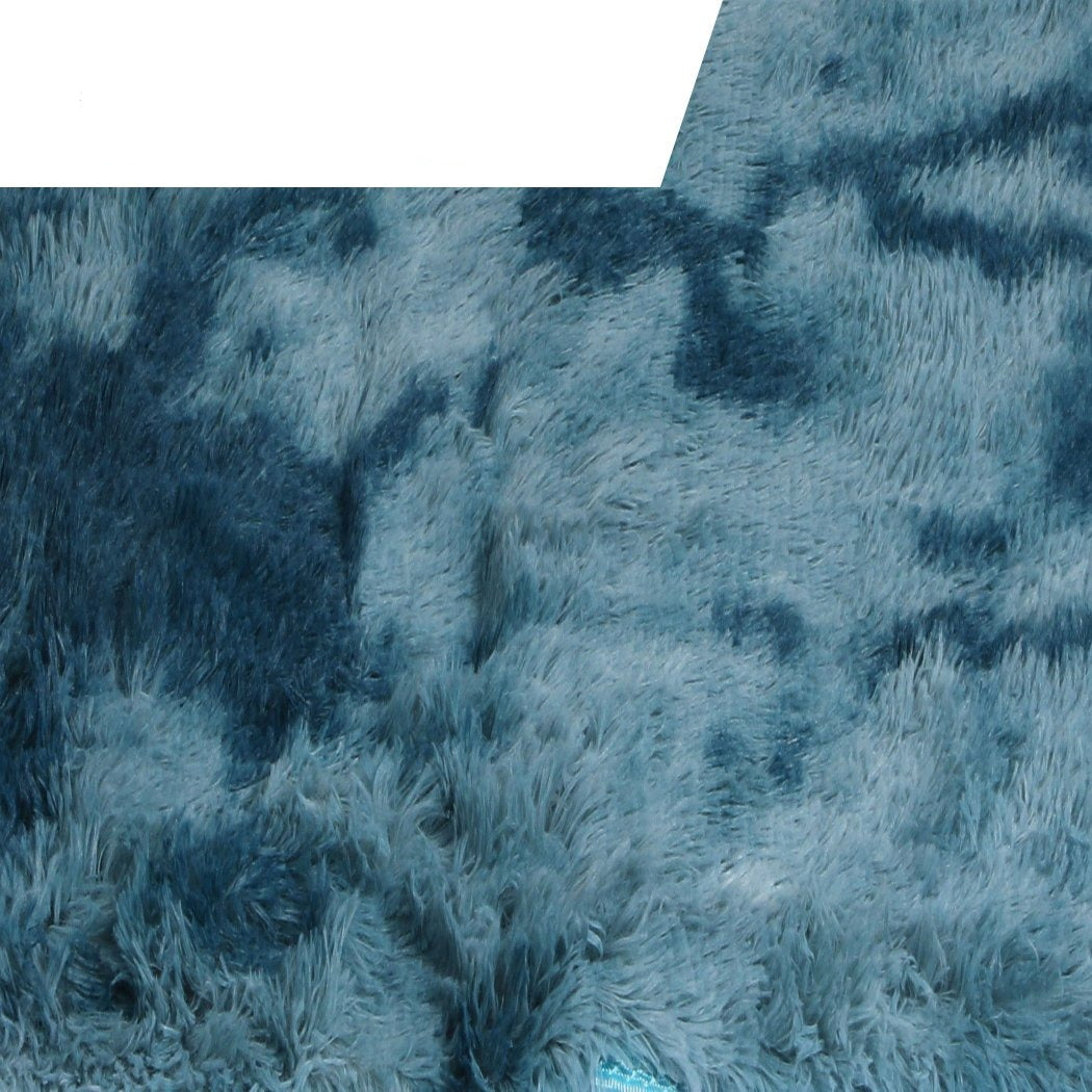 Living Room Floor Rug Shaggy Rugs Soft Large Carpet Area Tie-dyed 120x160cm Blue