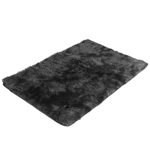 Living Room Floor Rug Shaggy Rugs Soft Large Carpet Area Tie-dyed 140x200cm Black