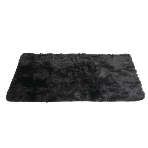 Floor Rug Shaggy Rugs Soft Large Carpet Area Tie-dyed 140x200cm Black