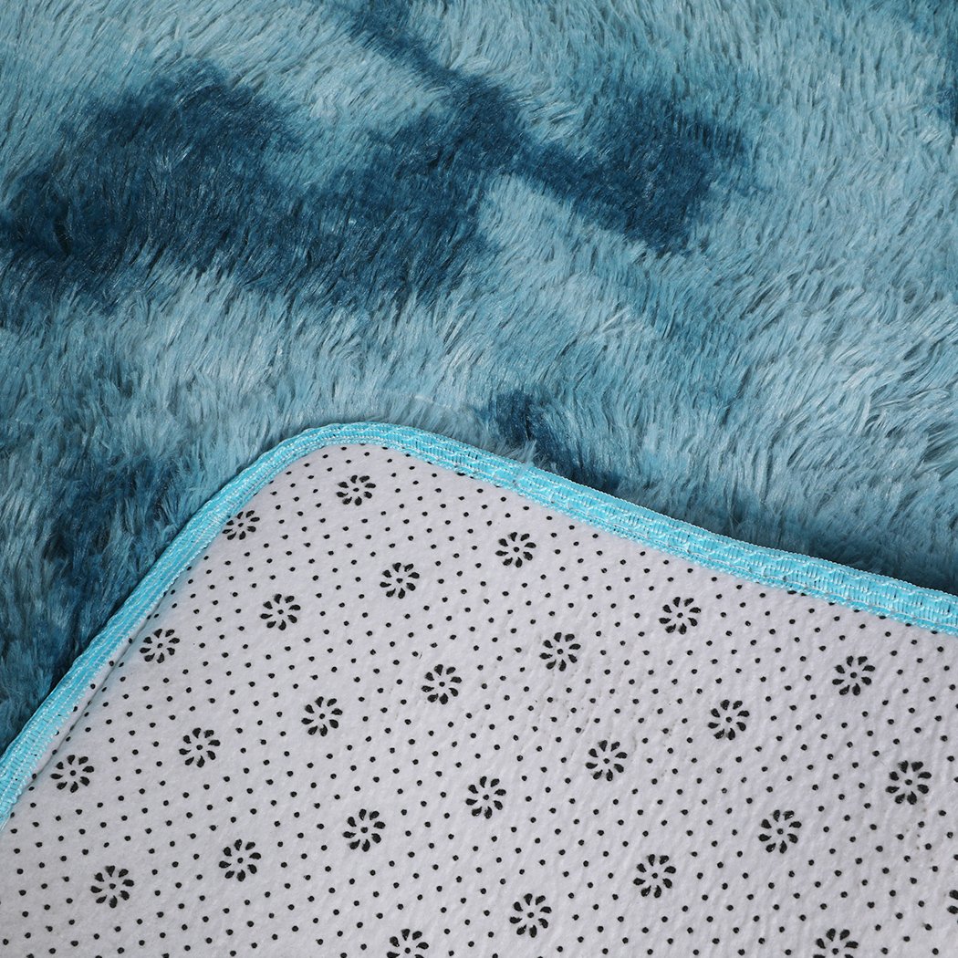 Living Room Floor Rug Shaggy Rugs Soft Large Carpet Area Tie-dyed 200x230cm Blue