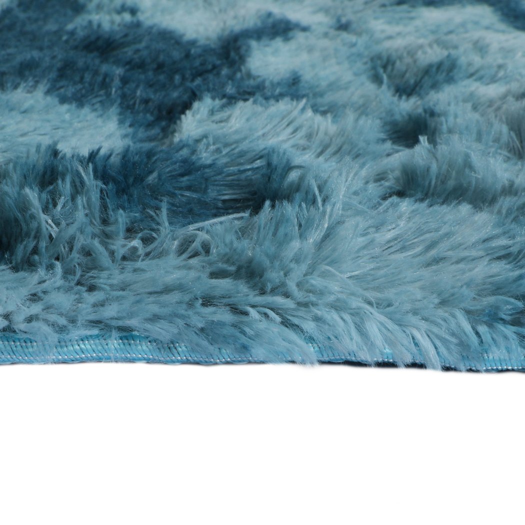 Living Room Floor Rug Shaggy Rugs Soft Large Carpet Area Tie-dyed 200x230cm Blue