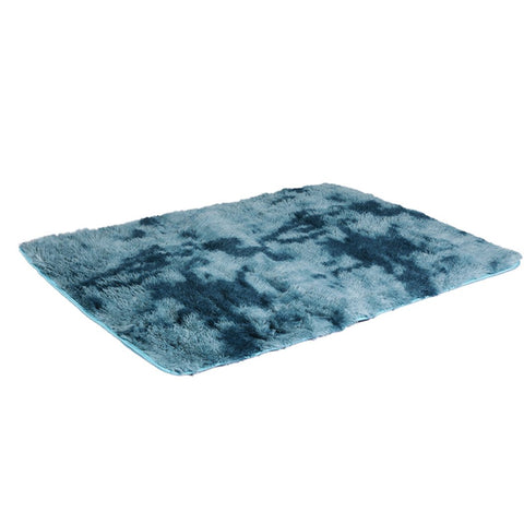 Living Room Floor Rug Shaggy Rugs Soft Large Carpet Area Tie-dyed 80x120cm Blue
