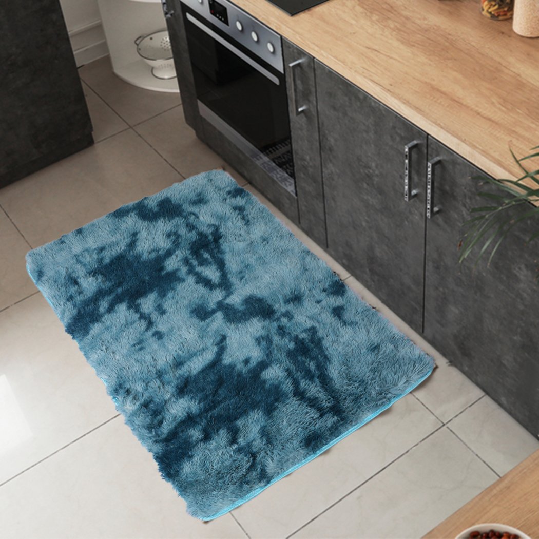 Living Room Floor Rug Shaggy Rugs Soft Large Carpet Area Tie-dyed 80x120cm Blue