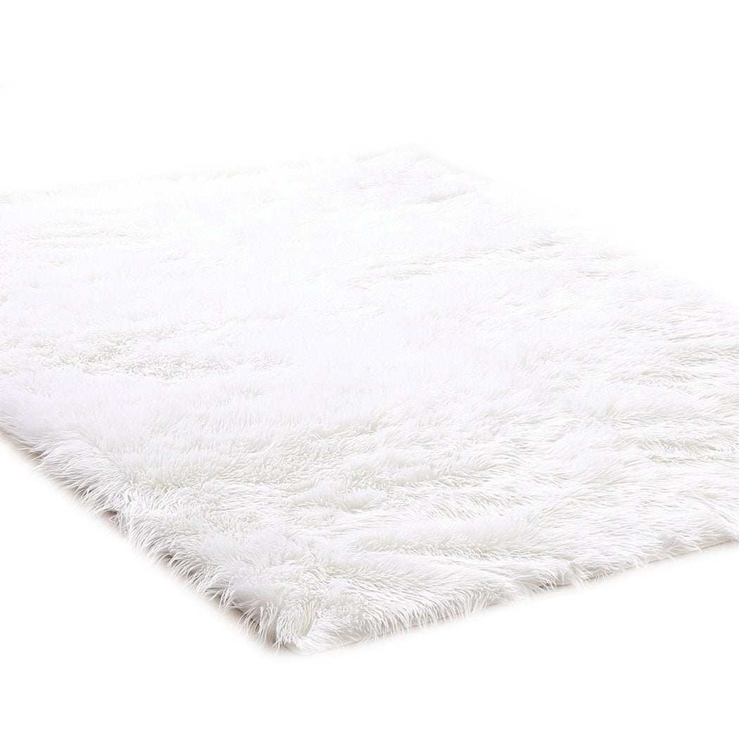 living room Floor Rugs Shaggy Rug Bedroom Mat 160X230 White