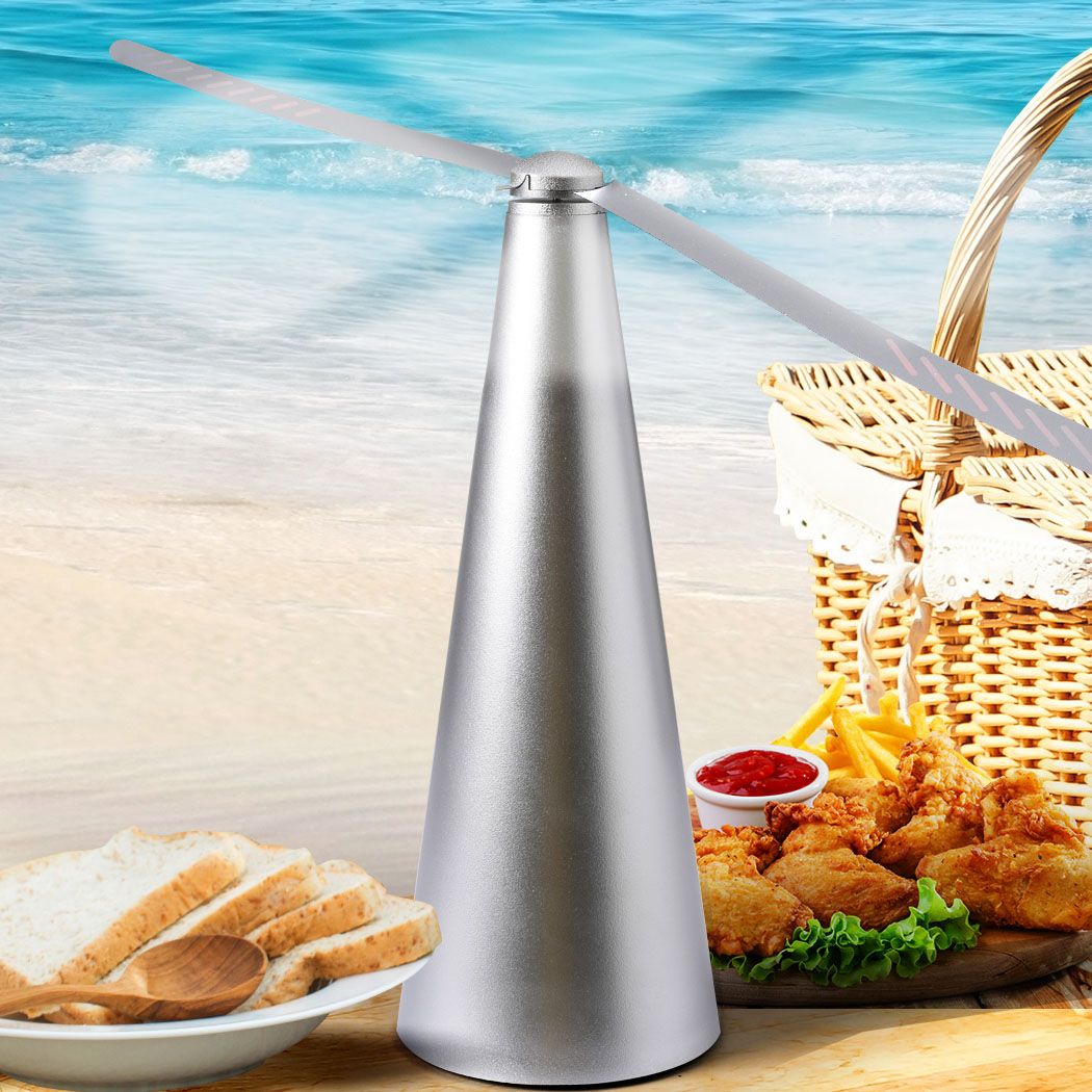 Fly Free Repellent Fan Fly Trap Entertaining Hook Indoor Outdoor Home Silver/Rose gold