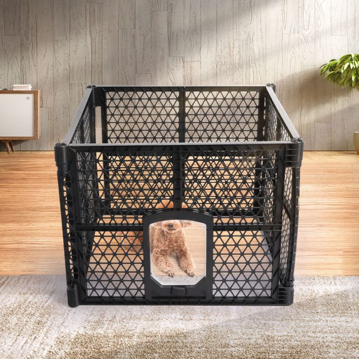 Foldable Dog Play Pens Plastic Garden Outdoor 4 Panels