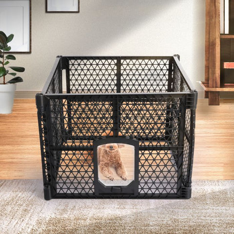 Foldable Dog Play Pens Plastic Garden Outdoor 4 Panels