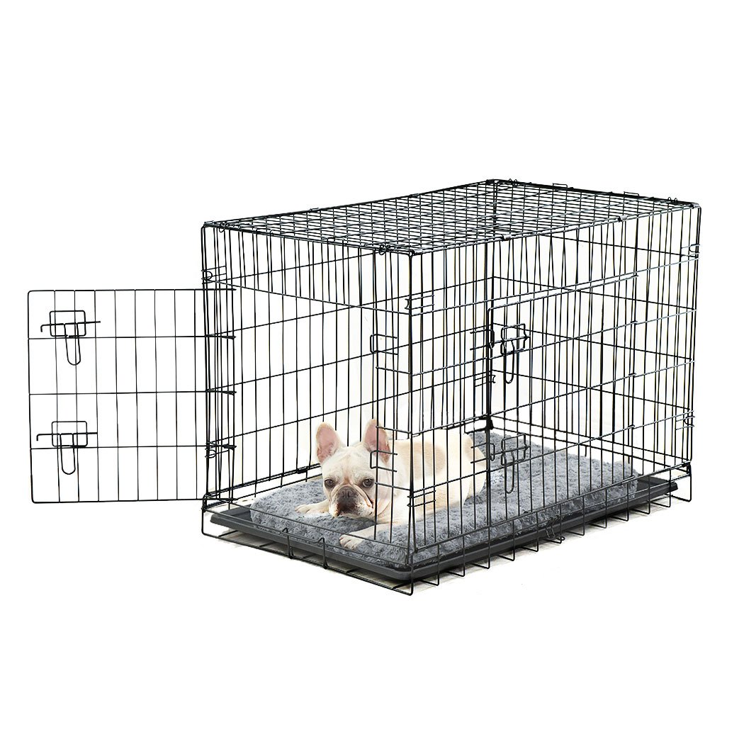 Pet Products Foldable Metal Carrier Portable Kennel With Bed 36"